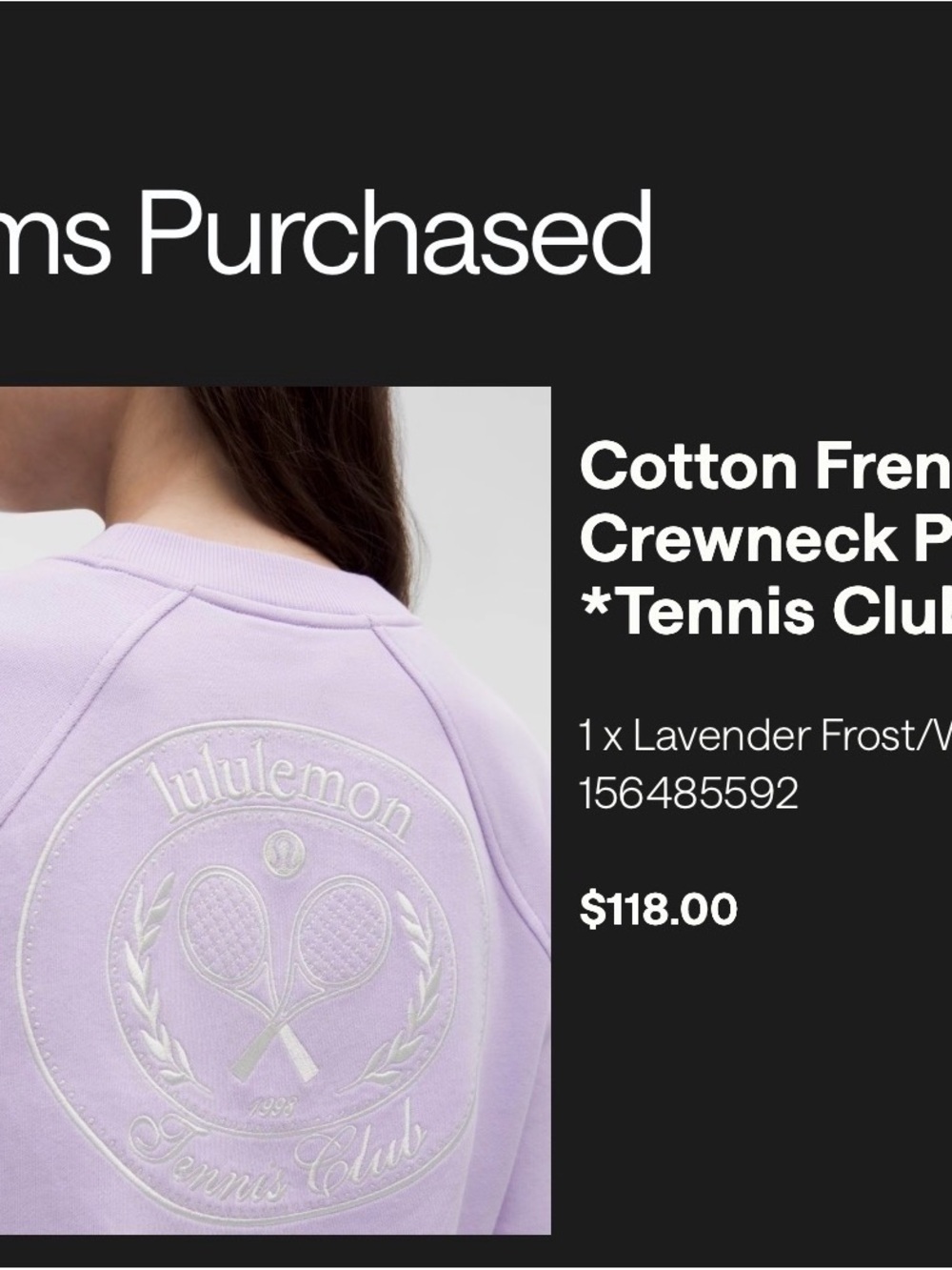 lululemon athletica Light Lavender Crew Sweatshirt - Picture 3 of 3